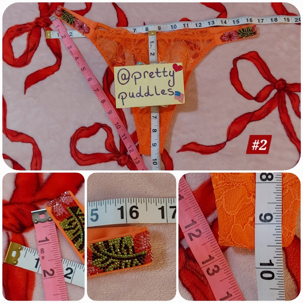 🌺 #2 VS Very Sexy Tropical Shine Strap Lace Thong Panty 🌺 - Picture 6 of 12